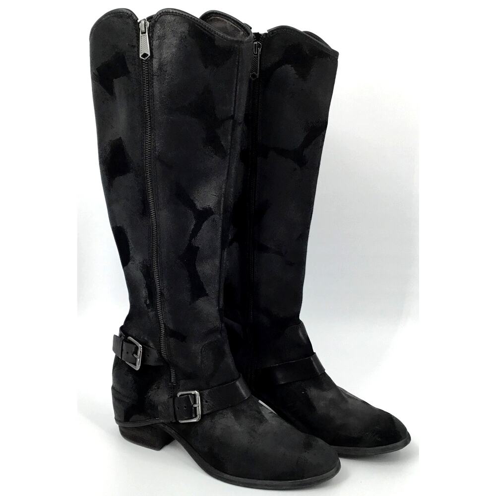 Donald J Pliner Dela Black Calf Hair Knee High Boots Women's 10M Designer